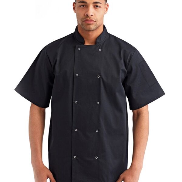 Ten Studded Front Chef Short Sleeve Coat Thumbnail