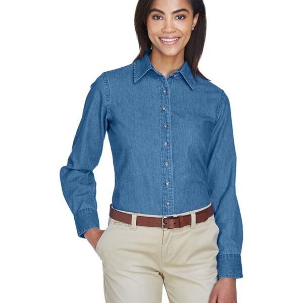 Women's Long Sleeve Denim Shirt Thumbnail
