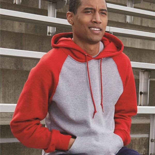 Dri Power® Colorblock Raglan Hooded Sweatshirt Thumbnail