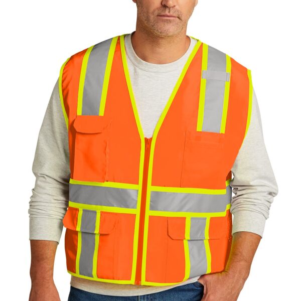 Ansi 107 Class 2 Surveyor Zippered Two Tone Vest Thumbnail