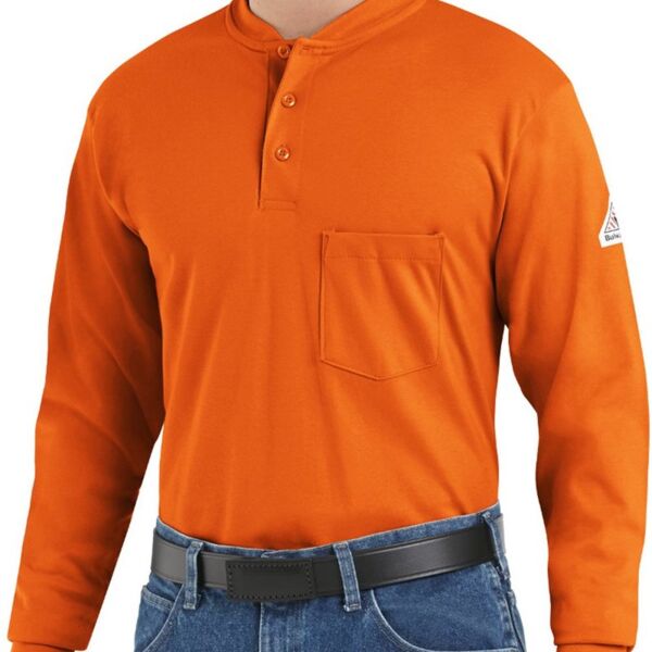 Long Sleeve Tagless Henley Shirt Thumbnail